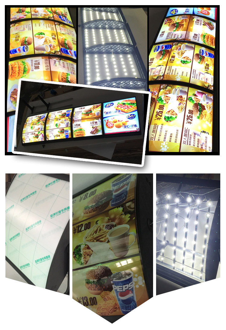 单双面弧形超亮LED餐饮连锁店点餐灯箱肯德基麦当劳汉堡灯箱定做